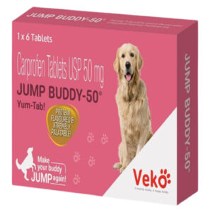 Veko Jump Buddy (Carprofen) 50mg Tablet for Dogs (pack of 6 tablets) - 1 strip (6 tablets)