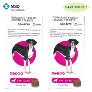 MSD Animal Health Bravecto (40 -56kg) Tablet Combo (2 tablets) - 2tablets