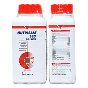 Vetoquinol Nutrisam 365 Calcium Supplements for Dogs and Cats - 100 Briskits