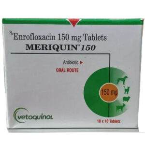 Vetoquinol Meriquin 150mg Enrofloxacin Tablets for Dogs and Cats - 1 pack (10 tablets)