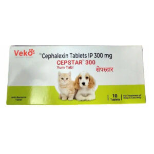 Veko Cepstar 300mg (Cephalexin) Tablet Dogs & Cats (pack of 10 tablets) - 10 tablets