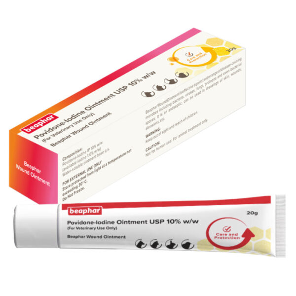 Beaphar Povidone Iodine Wound Healing Ointment for Dogs & Cats - 20g