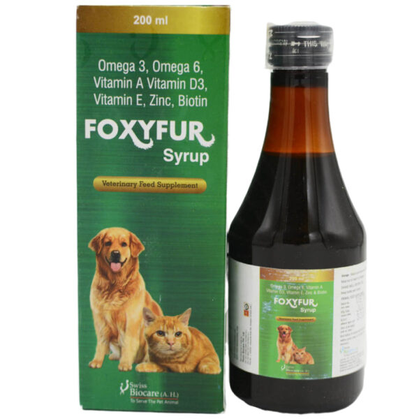 Corise Foxyfur Syrup Omega 3 & 6 Supplements for Dogs and Cats - 200ml