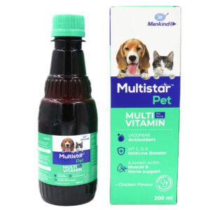 Mankind Multistar Pet Syrup Multivitamin Supplements for Dogs and Cats (200ml) - 200ml