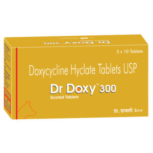 Ttk Dr Doxy 300mg (Doxycycline Hyclate) Tablet for Dogs and Cats - 1 strip (10 tablets)