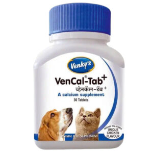 Venkys Vencal Tab Plus Calcium Supplements for Dogs and Cats - 1 Bottle (30 tablets)