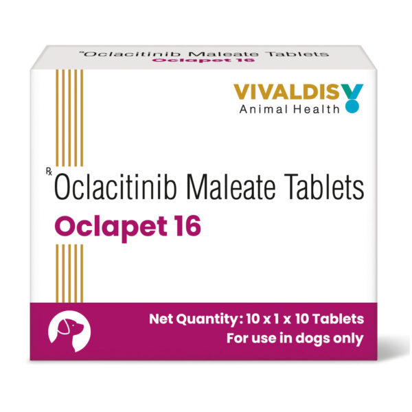 Vivaldis Oclapet (Oclacitinib) 16mg Tablets for Dogs - 3 strip (30 tablets)