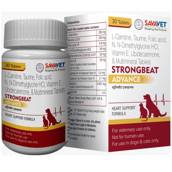 Savavet Strongbeat Advance Tablet for Dogs & Cats (pack of 30 tablets) - 1 Bottle (30 tablets)