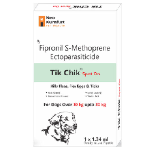 Neo Kumfurt Tik Chik Anti -tick & flea Spot On for Dogs (10 -20kg) - 10 -20kg