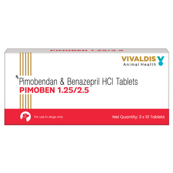 Vivaldis Pimoben 1.25/2.5mg Tablet for Dogs - 3 strip (30 tablets)