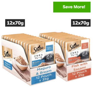 Sheba Maguro & Bream Fish Mix and Fish with Sasami Premium Cat Wet Food Combo - 24x35g