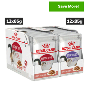 Royal Canin Instinctive and Sterilised Gravy Adult Cat Wet Food Combo - 24x85g
