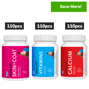 Drools Absolute Calcium, Vitamin and Skin & Coat Dog Supplement Tablets Combo - 3x110pcs