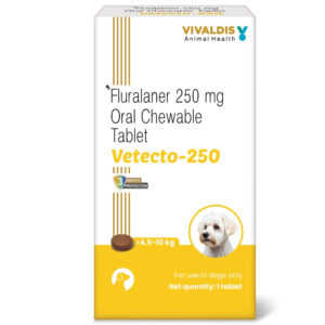Vivaldis Vetecto 250 (Fluralaner) for Dogs (1 Chewable tab) - 4.5kg  - 10kg (1 Tab)