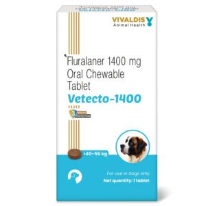 Vivaldis Vetecto 1400 (Fluralaner) for Dogs (1 Chewable tab) - 40kg  - 56kg (1 Tab)