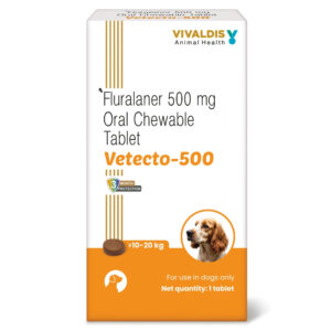 Vivaldis Vetecto 500 (Fluralaner) for Dogs (1 Chewable tab) - 10kg  - 20kg (1 Tab)