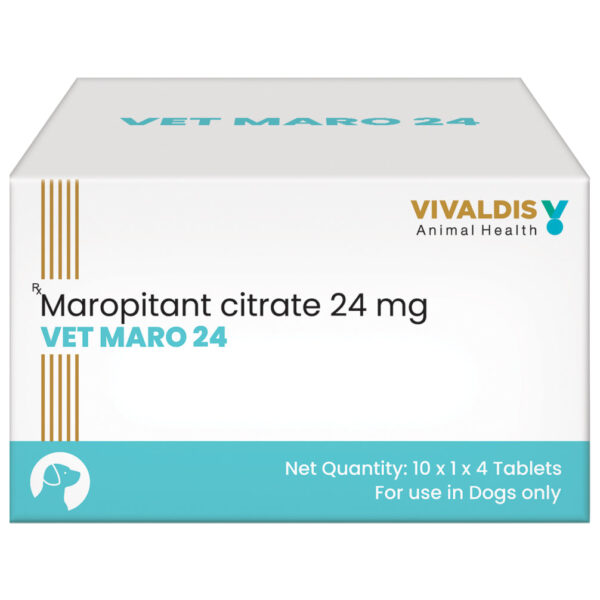 Vivaldis Vet Maro 24mg Tablets (Maropitant Citrate) for Dogs (pack of 4 Tablets) - 1 strip (4 tablets)