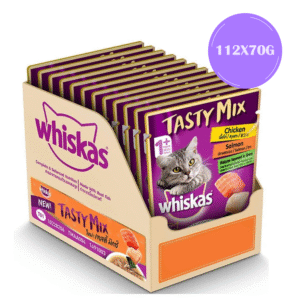 Whiskas Chicken With Salmon Wakame Seaweed in Gravy Tasty Mix Adult Cat Wet Food - 84x70g